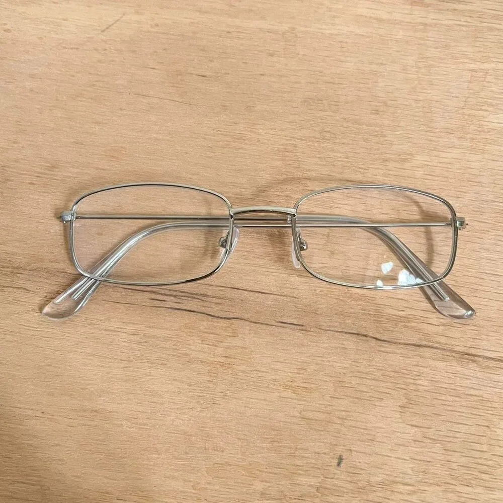 silver trim clear lens sunglasses